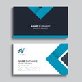 Minimal business card print template design. Blue color and simple clean layout Royalty Free Stock Photo