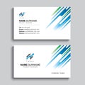 Minimal business card print template design. Blue and green color simple clean layout