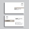 Minimal business card print template design. Brown pastel color and simple clean layout Royalty Free Stock Photo