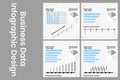 Minimal business data infographic design featuring bar chart pie chart and timeline elements Royalty Free Stock Photo