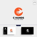 minimal C letter, initial hand logo template illustration icon element Royalty Free Stock Photo