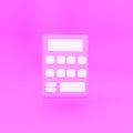 minimal cartoon style Basic calculator isolated on pink background. 3d icon, symbol. 3d rendering.