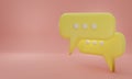 Minimal chat bubble. Contact us or chat icon 3D in pink background