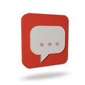 Minimal chat bubble. Contact us or chat icon 3D in white background