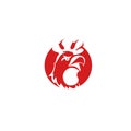 Minimal chicken logo Vector illustration.