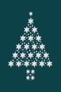 Minimal Christmas Tree Silver Star Abstract