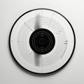 Minimal Circular Design For Latin Record Clock With Black And White Background