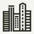 Minimal city skyscapers buildings icon