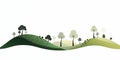 Minimal Closeup Hill Trees Vector Technical Documents Simplistic