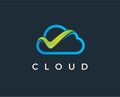 Minimal cloud logo template - vector illustration Royalty Free Stock Photo