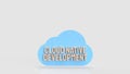 Minimal Cloud Native Software Development Concept Illustration 3d render Royalty Free Stock Photo