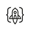 Minimal Code Rocket Logo Startup Vector Design Royalty Free Stock Photo