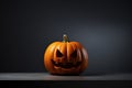 Minimal commercial pumpkin in professional lightning, spooky pumpkin character. halloween holiday poster