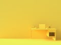 Minimal concept, Laptop on table Work desk yellow color