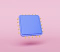 Minimal concept. tech computer chip. 3d rendering Royalty Free Stock Photo