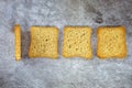 minimal conceptual photo of one thousand number obtained with three rusks Royalty Free Stock Photo