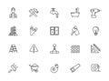 Minimal construction line icon set Royalty Free Stock Photo