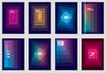 Minimal covers design. Vector set geometric abstract backgrounds collection. Design templates for flyers, booklets, greeting cards Royalty Free Stock Photo