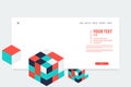 Minimal creative isometric web banner