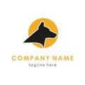 Minimal Creative logo of Dog, Abstract Dog logo. Stylized dog logo design. Artistic animal silhouette. Vector illustration. For