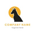 Minimal Creative logo of Dog, Abstract Dog logo. Stylized dog logo design. Artistic animal silhouette. Vector illustration. For