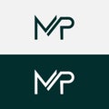 Minimal creative unique letter MP PM logo monogram icon design vector element.