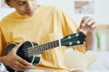 Teenage Boy Playing Ukulele Royalty Free Stock Photo