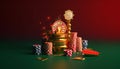 Minimal 3D casino objects. Miniature concept. High quality render created with generative ai.