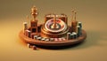 Minimal 3D casino objects. Miniature concept. High quality render created with generative ai.