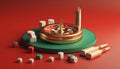 Minimal 3D casino objects. Miniature concept. High quality render created with generative ai.
