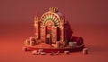 Minimal 3D casino objects. Miniature concept. High quality render created with generative ai.