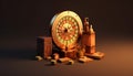 Minimal 3D casino objects. Miniature concept. High quality render created with generative ai.