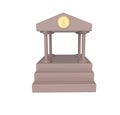 minimal 3d Illustration Bank building icon with dollar golden coin sign, antique style with the pillar Royalty Free Stock Photo