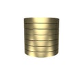 minimal 3d Illustration Golden coin stack. stack like income graph concept