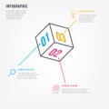 Thin line minimal info-graphic design template