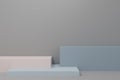 Minimal 3d render scene with composition empty steps cube shades of gray podium for product and abstract background. mock up ge