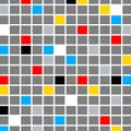 Minimal De Stijl Retro Mosaic Color Composition