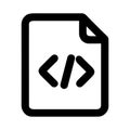 Simple Line Art Code File Symbol Document Icon Flat Design Royalty Free Stock Photo