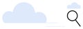 Cloud storage search concept with magnifying glass and minimal design for data organization Royalty Free Stock Photo