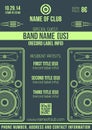 Minimal design night party flyer template with big speakers Royalty Free Stock Photo