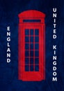 minimal design of the red telephone box popular british symbol. strong color and modern graphics with nostalgia style. poster for