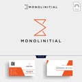 minimal E initial logo template and business card Royalty Free Stock Photo