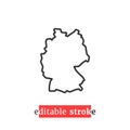 Minimal editable stroke germany map icon Royalty Free Stock Photo