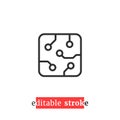 Minimal editable stroke microchip icon