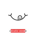 Minimal editable stroke tongue icon