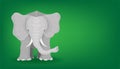 The minimal elephant. big animal standing looking at front view. vector illustration eps10