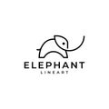 Minimal elephant logo design vector