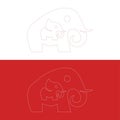 Minimal elephant logo,Flat elephant blue vector,simple sitting elephant logo, icon