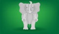 The minimal elephant standing 2 two legs for show fight play front view. illustration eps10