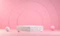 Minimal Empty Mockup Stand Pedestal Pink Pastel Backgrounds 3d Rendering